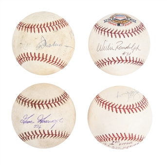 Lot of (4) Game Used & Signed OAL/OML Baseballs From The Willie Randolph Collection (Randolph LOA & Beckett PreCert)